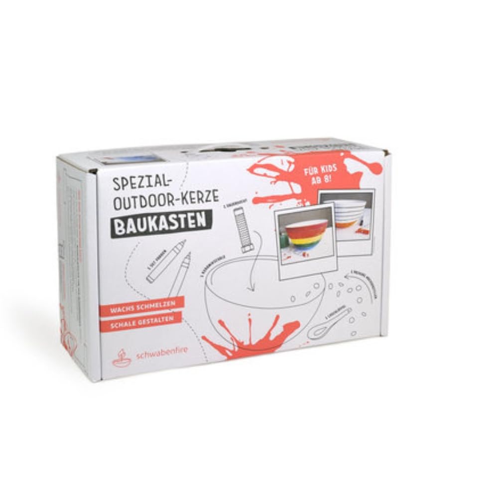 Schwabenfire Outdoor Kerze Baukasten Set Terrakotta 23cm mit Dauerdocht Nachfüll Wachs Stifteset Anleitung Dochtlöscher Bastelset für Erwachsene kerzen selber machen set RegioLust