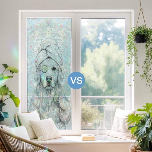 Película para ventana gris con diseño 3D de animales miniatura 3