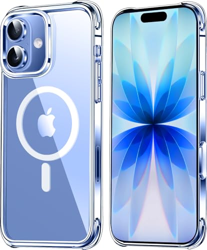 Image of Mkeke Magnetic Clear Case for iPhone 17, Compatible with MagSafe, Military-Grade Protection, Phone Bumper 6.3 inch 2025