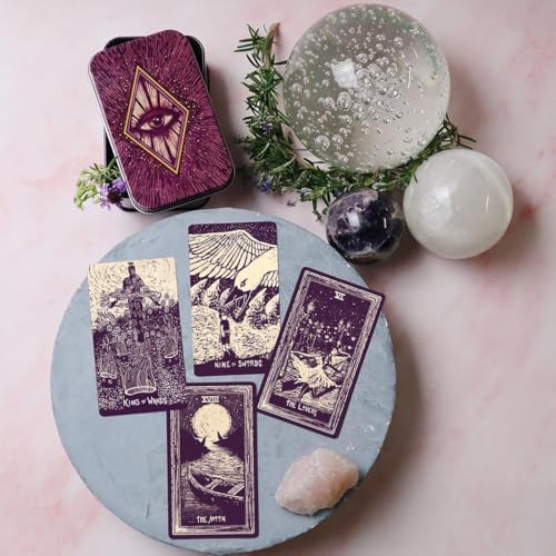 Image of AYME Little Light Visions Oracle Tarot Card Game in A Tin A 78-Card Deck with Guidebook Gilded Golden (Limited Edition) 400 GSM Gold Core Cardstock for Adults, (Special Addition)