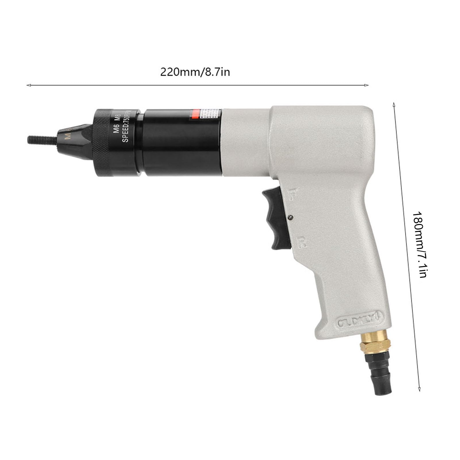Nitownica, Pistolet do Nitowania Pneumatycznego z nakrętką Automatyczny Pneumatyczny Pistolet do Nitowania, Narzędzia Wielofunkcyjne (M6/M8 KP-7322)