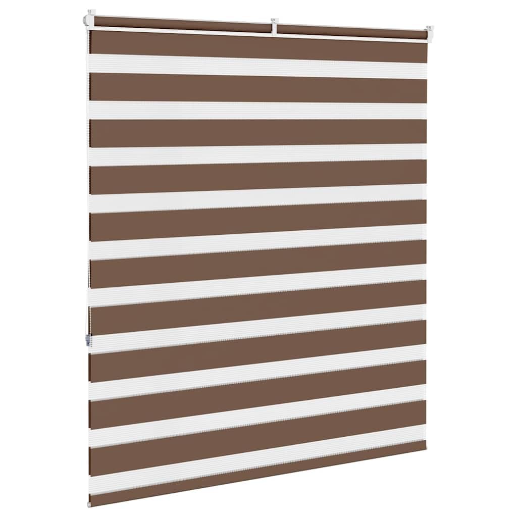 Doppelrollo Braun 135 x 150 cm, Polyester, Stoffbreite 130,9 cm, Jalousie Rollo, Plissee, Raffrollo, Sichtschutz, Sonnenschutz, Verdunkelung, Klemmfix, Fenster