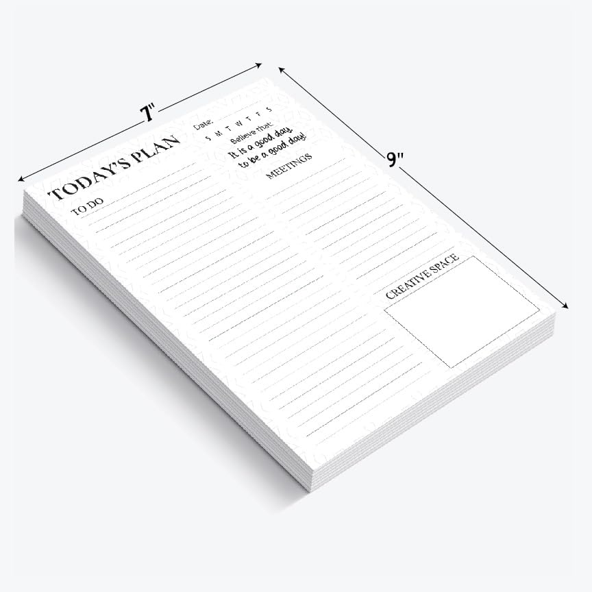 anujarusiya Daily Planner Notepad with To Do List | 60 Tear-Off Planning sheets | B5-7”X9”| Organising Memo Pad for habit tracking| 120 GSM thick paper | Slate and Ivory 2