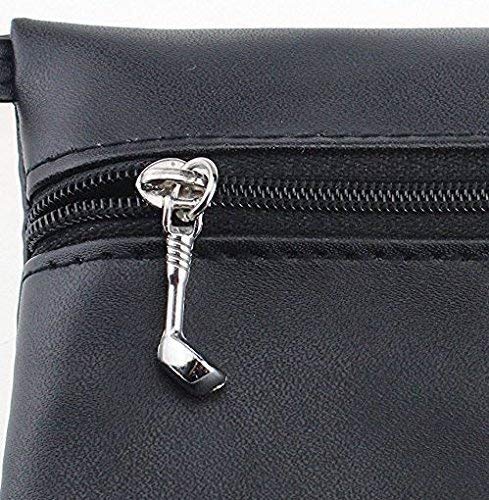 Kofull Golf Tee/Ball Holder Pouch Bag Pu Zipper With Metal Clip Golf Gifts Golf Accessories For Men (Free 12Pcs Golf Wood Tees) #TOP5