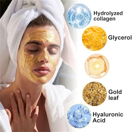 Image of Retinol Gold Face Mask for Glowing Skin - Snake Venom Peptide Peel Off Mask, Supports Hydration & Smooth Appearance, Deep Pore Cleansing Facial Mask for Men & Women 100ml (Peel-Off Face Mask)