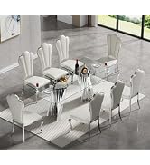 Amazon.com - Maotifeys Rustic Wood Extendable Dining Room Table 118 ...