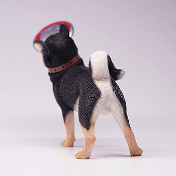 Amazon.co.jp: JXK フリスビが顔に当たる黒柴 オブジェ 面白い