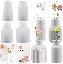 Set of 4 Vase Silicone Moulds, Vase Casting Moulds Silicone, Raysin Casting Moulds, DIY Flower Vases, Silicone Moulds, Epoxy Resin Moulds for Making Flower Vase and Home Decoration