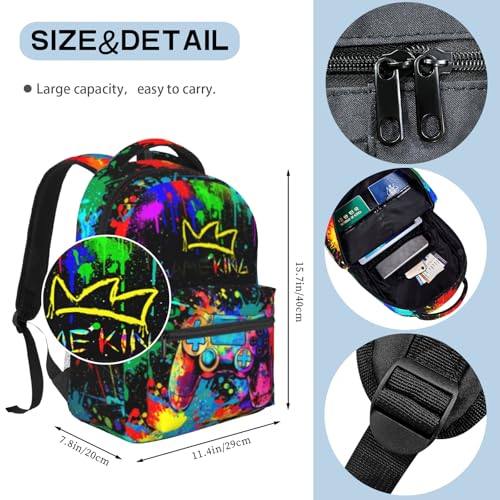 Boys Backpack For Kids School Backpack For Boys Children Game Bookbag Teens Elementary Middle School Backpacks for Boy 6-18 Waterproof Lightweight 17 Inches Travel Back Pack2