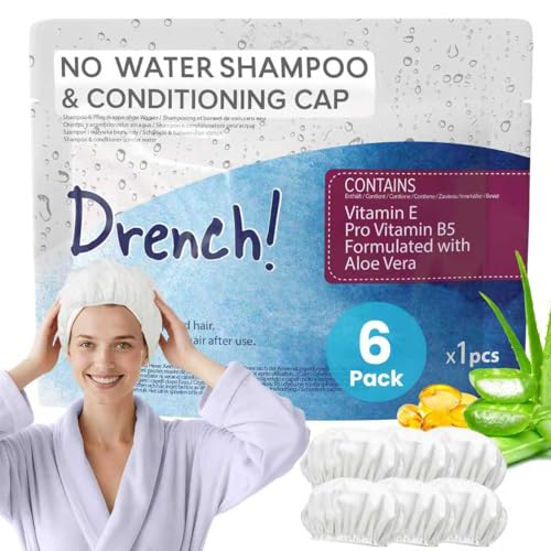 Drench Shampoo Caps No Rinse - Waterless Shampoo Cap and