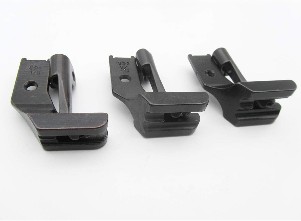 CKPSMS Brand - 3SIZE Double Welt Piping Cording Foot #S95 1/8+3/16+1/4, Compatible with/Replacement for JUKI, CONSEW, SINGER, BROTHER, ARTISAN, MITSUBISHI, TACSEW, TAKING, YAMATA Sewing Machines