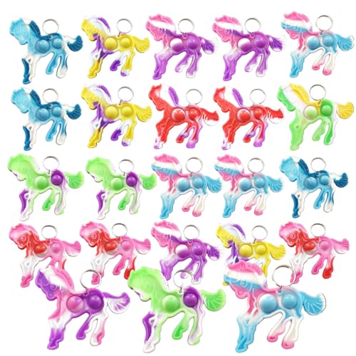 Roaqua 100 Packs Horse Mini Pop Fidget, Autism Sensory Birthday Birthday Party Favors Gifts for School Classroom, Adult and Kids