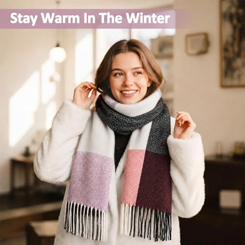 Image of Loritta Winter Scarf for Women, Long Plaid Shawl Wraps Scarves Gifts