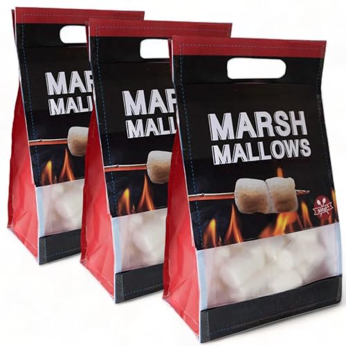 BBQ Marshmallows - Barbecue Süßigkeit schmaus - Flauschig, Fettfrei und Glutenfrei - Schaumzucker Süßigkeit! - je Beutel mit 6 Holzstäben (3x250g)