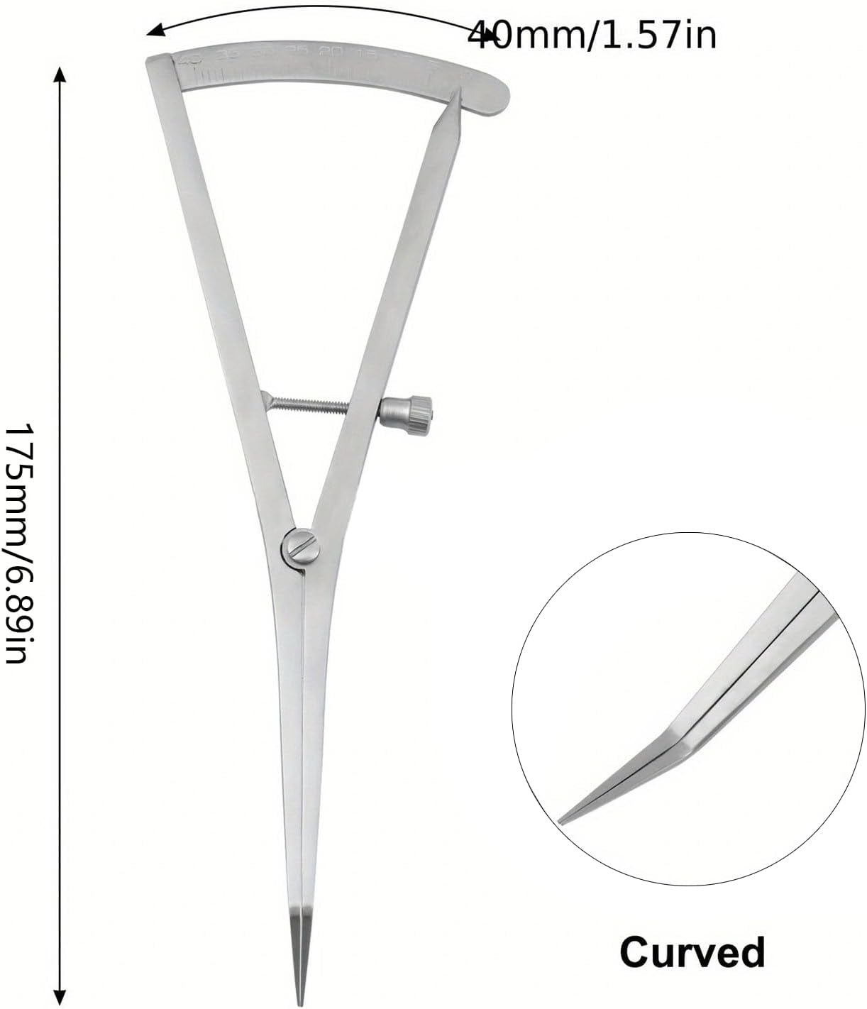 Odontological Insert Measure Verbal Procedure Instrument Double Size Preferences Rustless Construction for Accurate Bone Measurements High Accuracy Odontological Measure