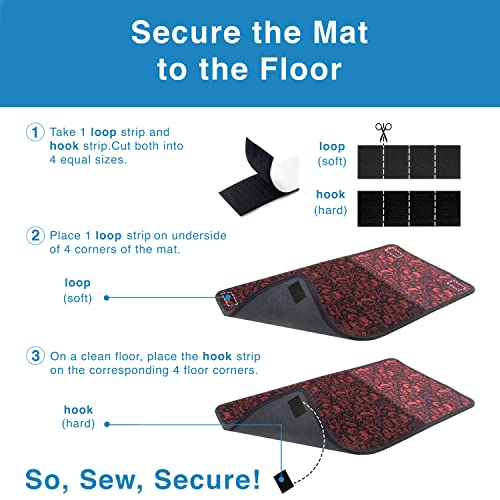 Sewing Foot Pedal Stay In Place Mat, Sew Non Slip Rubber And Self Fastening Pad To Keep Foot Pedal Steady On Hard Floor Or Carpet. #TOP3