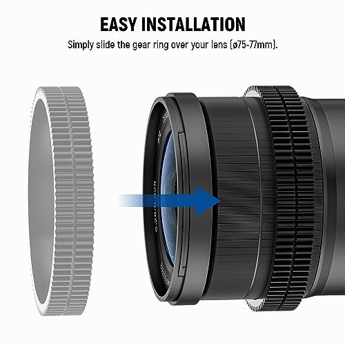 NEEWER PG008 Seamless Follow Focus Gear Ring 0.8 MOD for ø75-77mm Lens, Compatible with SmallRig Compatible with Tilta NEEWER Follow Focus for Canon Sony Nikon Fujifilm Panasonic Sigma Lens