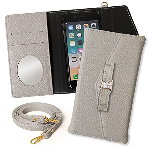 COVERARY �݊��i/���� AQUOS sense10 SH-53F / SH-M33 �P�[�X �蒠�^ �X�}�z�P�[�X 1���� �O���[ �S�@��Ή� �O�܂� ���^�[�^ �V�����_�[ �X�g���b�v 100062018g