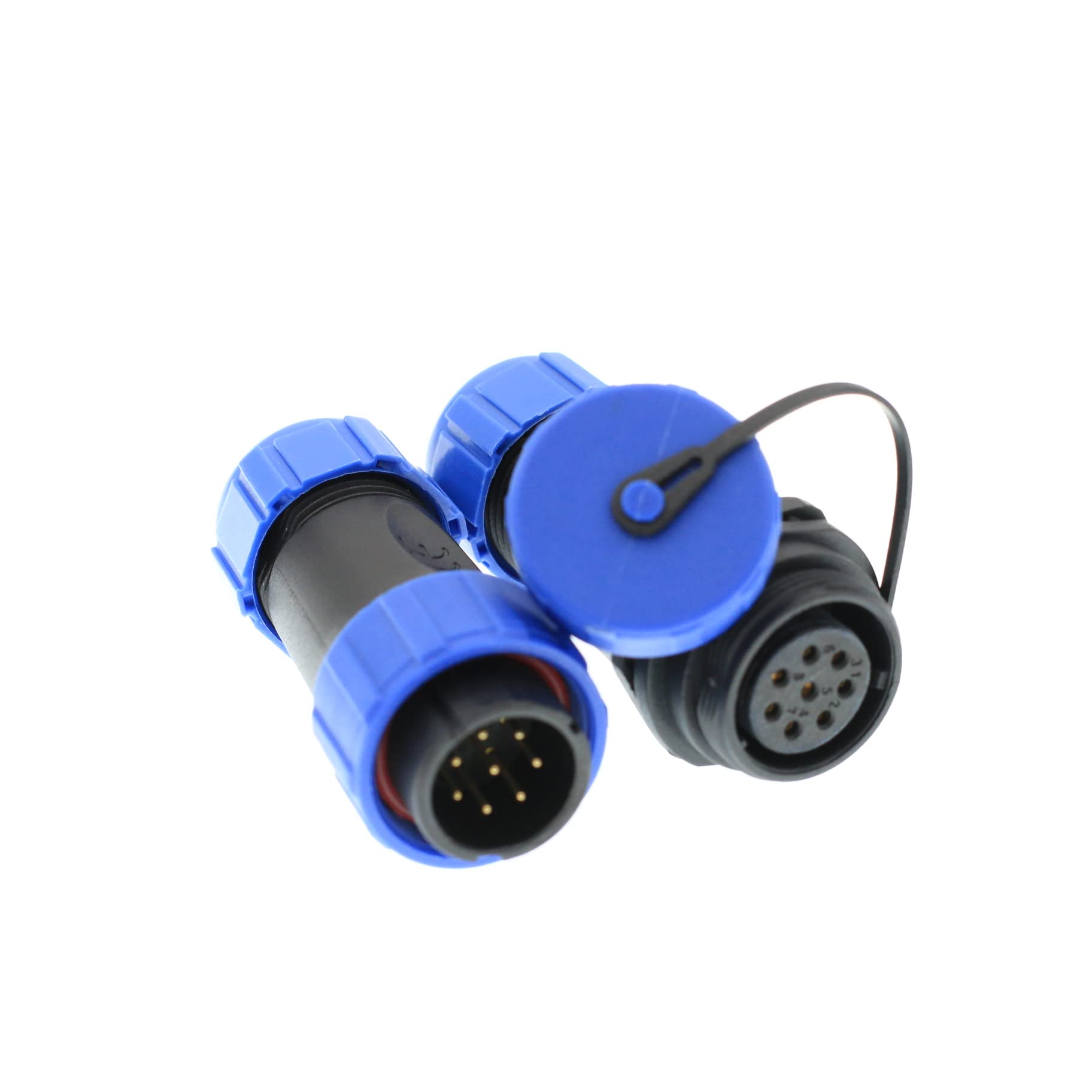 Eonvic HE21 8 Pin Aviation Circular Connector Threaded Plug Male Socket Female Waterproof IP68 in-Line Cable Connector for Industrial Device Power Signal
