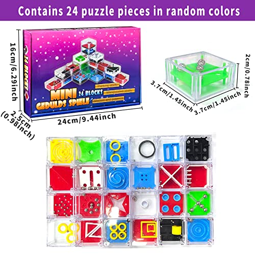 24 pezzi Mini Giochi di Puzzle,Labirinto Cubo 3D,Gioco di abilità,Mini Giochi di Puzzle,Rompicapo Puzzle Gioco di Abilità,Mini Puzzle Palline,Giocattoli Educativi per Adulti e Bambini