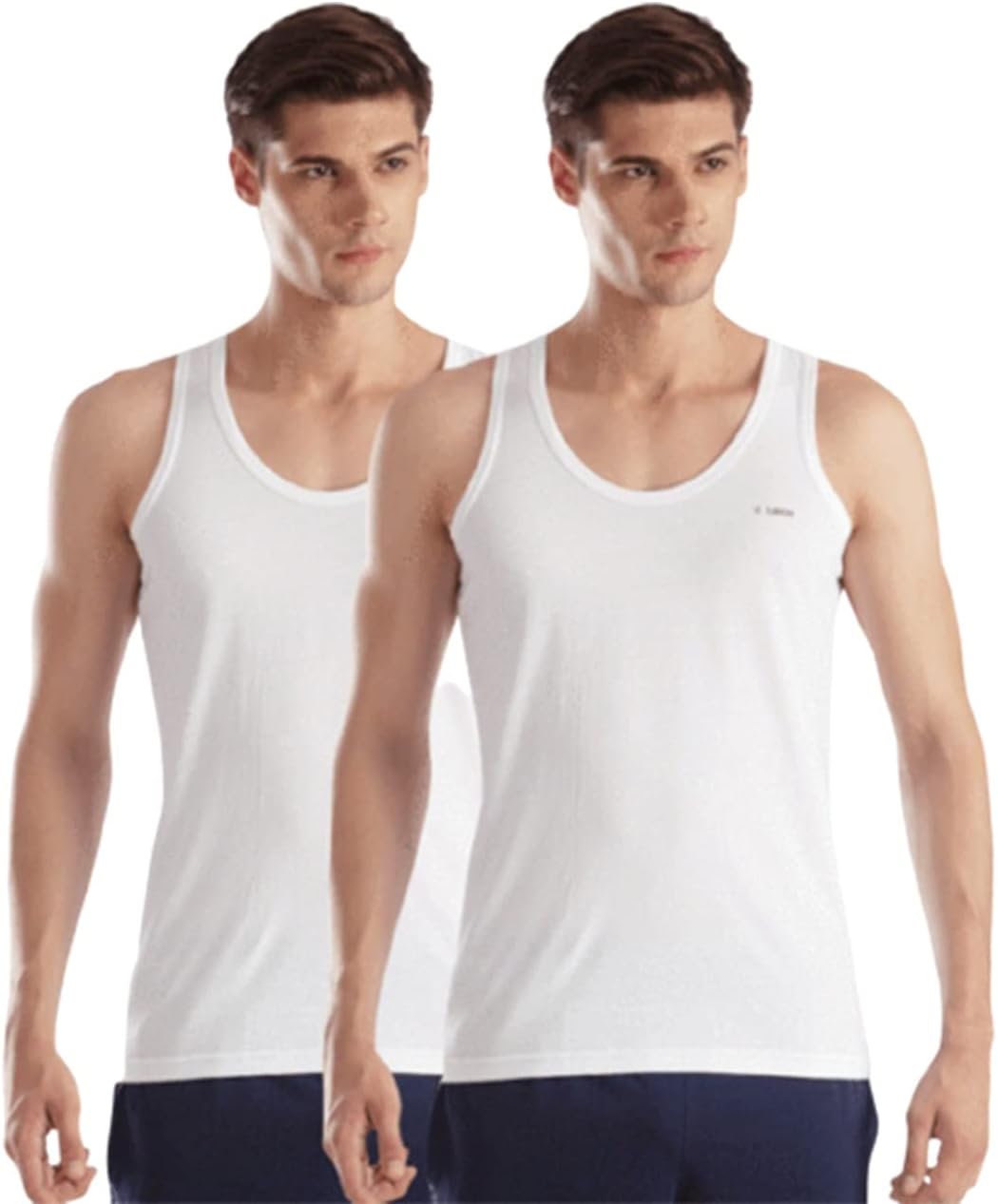 Lavos100% Organic Bamboo Cotton Vest for Men (Pack of 2) Anti Microbial Sleeveless Innerwear Ultra Soft Anti-Odor | White