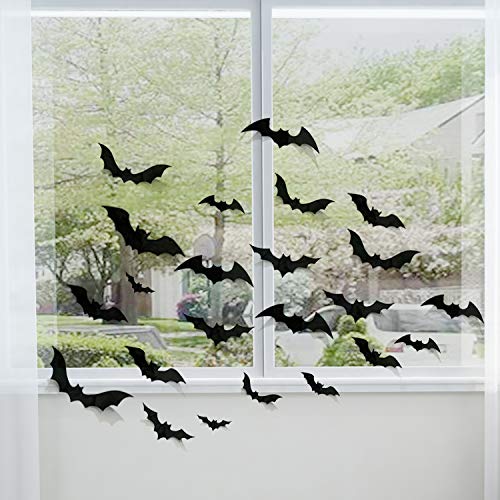 68Pcs Bat Wall Decor, Halloween Bats Decorations 3D Bats Wall Decor Realistic Pvc Bats Stickers For Outdoor Diy Home Decor Party Supplies #TOP2