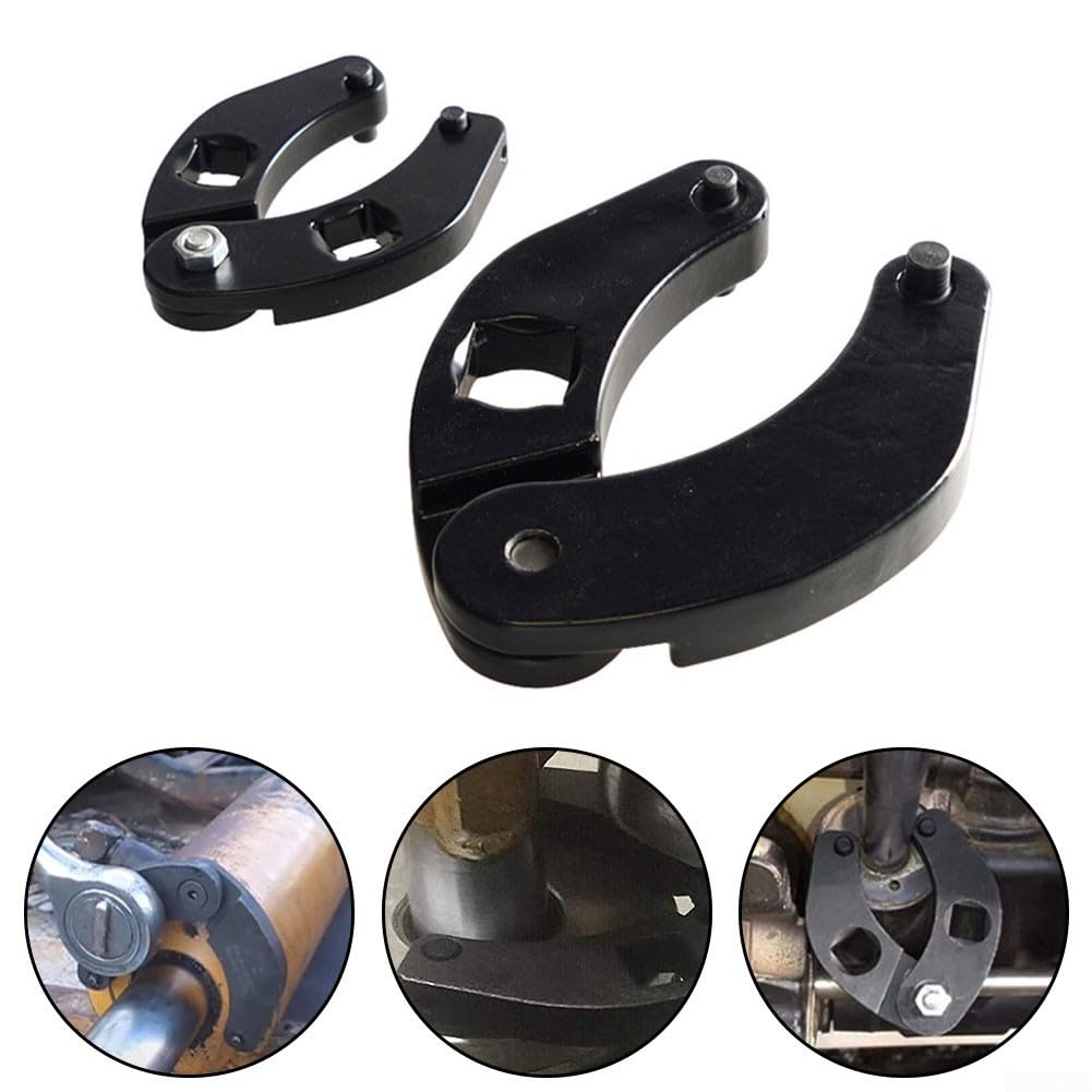 Llave de tuerca ajustable de acero al carbono para cilindros hidráulicos, herramienta manual universal para aflojar y apretar en el coche, tubería y mantenimiento, ergonómica, (estilo)