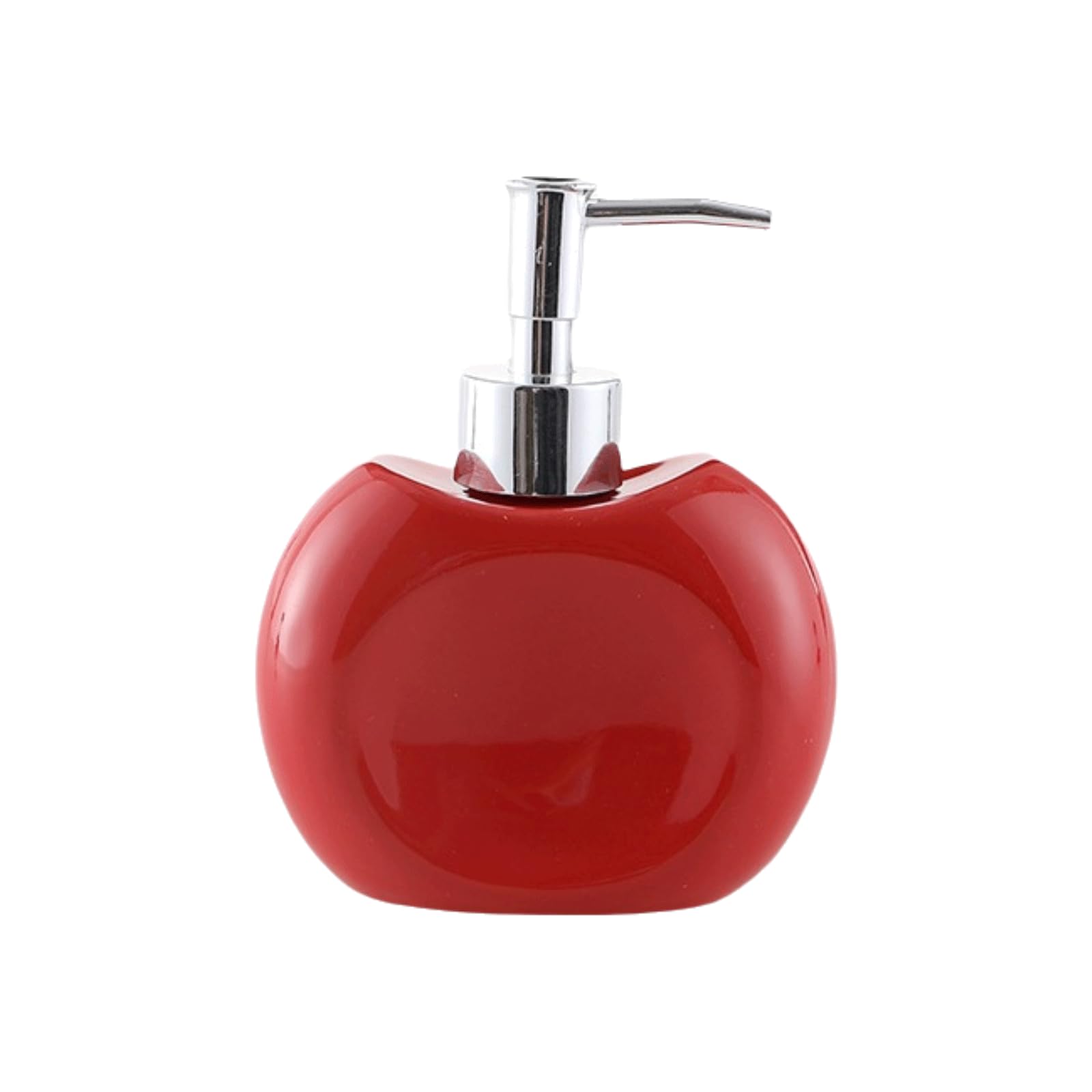 KEXYOAN Soap Dispenser Ceramic Liquid Dispensers with Silver Pump Lotion for Bathroom New Home Essentials(Red)