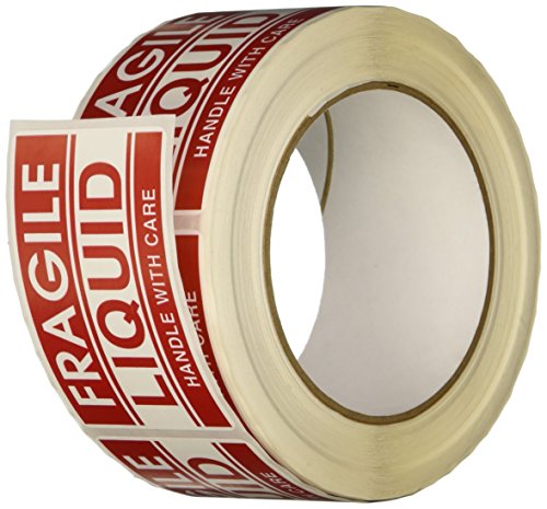 Étiquette Fragile Liquid autocollante pour emballage colis et transport de liquide - 500 unités