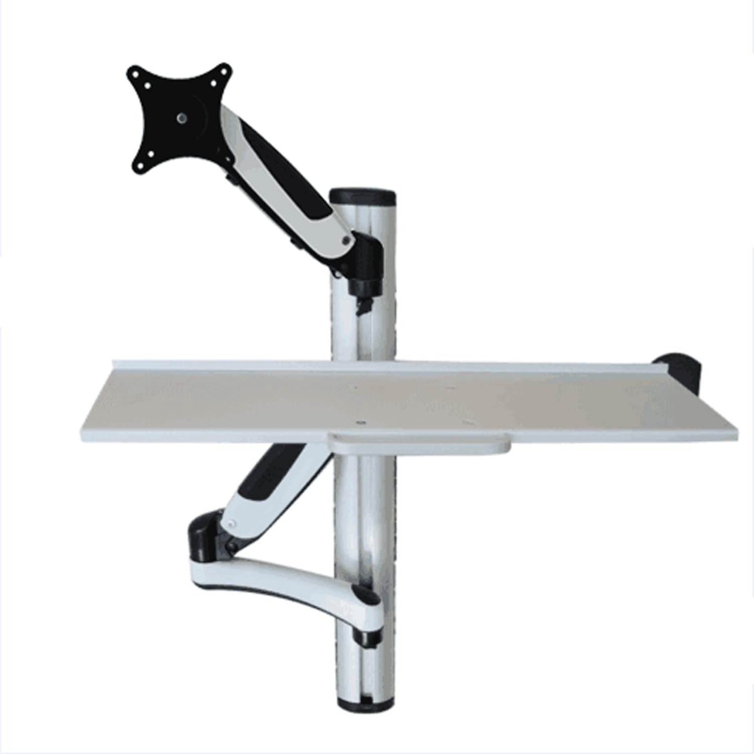 HFTEK FY02WS Workfit Workstation Sit & Stand Supporto per Monitor supporto da parete inclinazione e rotazione fino a 34 pollici con VESA 75/100