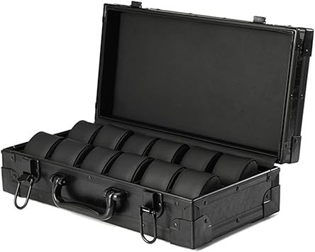 MARURY Luxury Watch Boxes Organizer Box,Men Aluminum Alloy Suitcases Boxes, for Watchmaker Watch Case Storage Box 12 Slots Travel Organizer