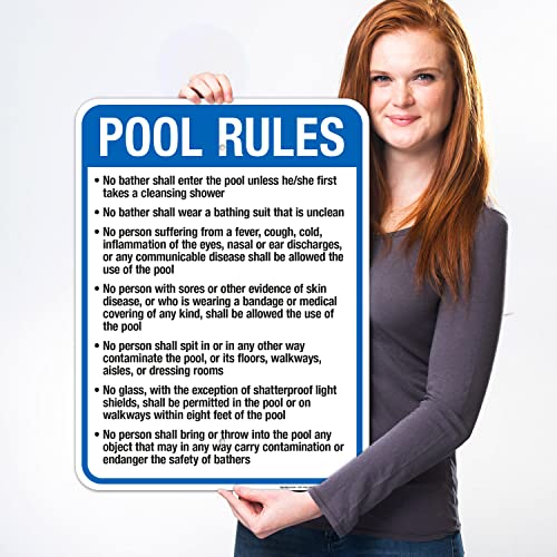 Cartel de reglas para piscina de Massachusetts 18x24 pulgadas miniatura 2