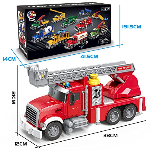 Image of Dwi Dowellin Kids Fire Truck Toys for 3 4 5 6 Years Old Boys, Fire Rescue Vehicle with Shooting Water,Lights and Sounds
