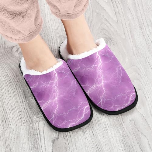 Lightning Pink Clouds Slippers For Women Men Soft Memory Foam Non-Slip Sky Winter Indoor House Shoes Travel Slipper4
