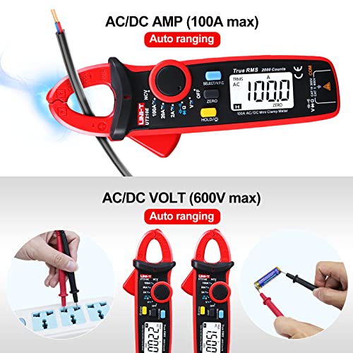 Uni-T Ut210E Digital Clamp Meter Ac Dc Amp Meter Clamp Multimeter True Rms 2000 Counts Voltmeter Continuity Tester Capacitor Hvac Tool Multi Tester #TOP3