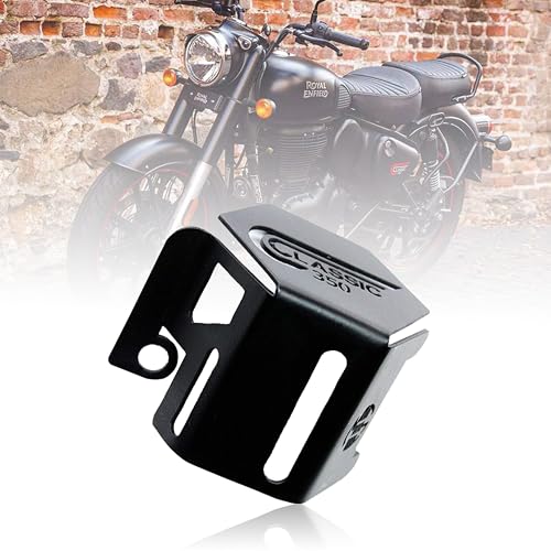 Image of MIKANIX Premium Classic 350 Be Reborn Next Gen Brake Oil Container Guard Compatible With /For Royal Enfield (Black)