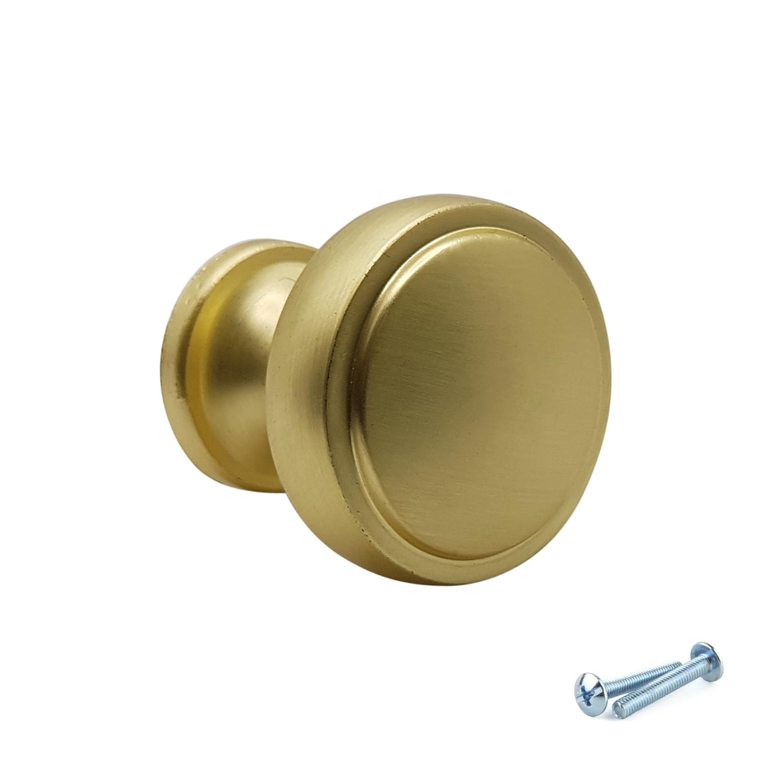 M4tec Brushed Brass Bedroom Furniture Door Knobs For Cupboard Door Handles, Kitchen Cabinet Handles, And Drawers, Kitchen Furniture Wardrobe Door Pull Handles - Vg7 Series: 28Mm