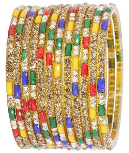Stylish Green Glass Bangle Bracelet 2.8 Size