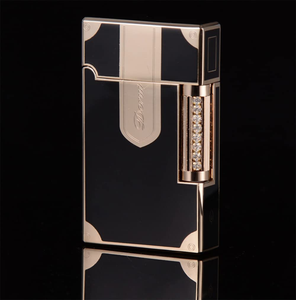 Briquet coupe-vent portable rechargeable au gaz butane avec flamme réglable - Cadeau rétro pour homme