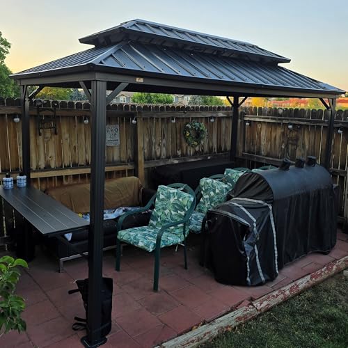 PURPLE LEAF 6.5' X 10' Hardtop Grill Gazebo for Patio...