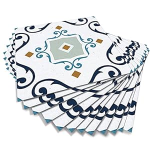 Alwayspon Peel and Stick vloertegel, vinyl sticker met plakkende achterkant, antislip zelfklevende stickers, retrostijl, 30 x 30 cm x 12 stuks (DT003-30 cm-12P)