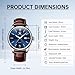OLEVS Brown Leather Watches for Men Blue Face Dress Large Face Brown Watch Leather Band Easy to Read Luxury Waterproof Men’s Wrist Watch with Date Relojes para Hombres