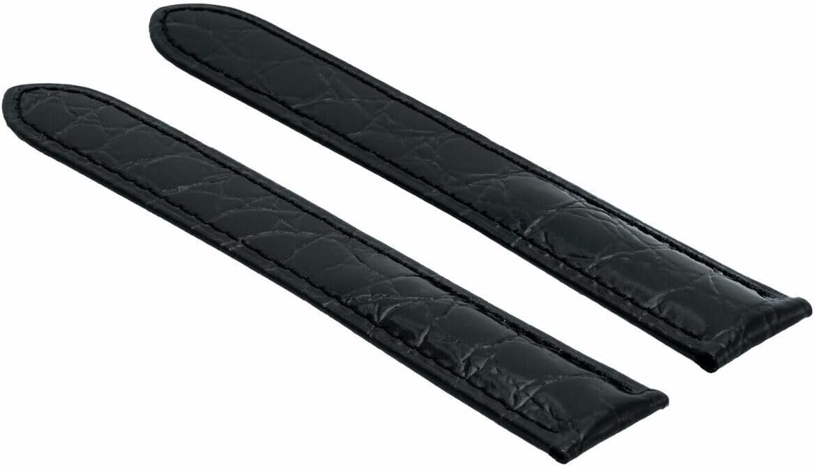 Ewatchparts 20mm Leather Watch Band Strap Compatible With 36mm Cartier Tank Solo W6701005 Watch Black