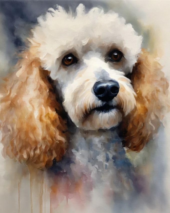 ZMHZMY Paint by Number Kits Poodle DIY Digital Canvas Oil Painting Art Decor for Adults Beginner,40x50cm Frameless