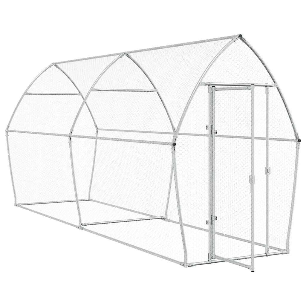 Recinto Gallinas Gran Espacio 400x105x182 cm, Jaula Gallinas Plata Acero galvanizado para Patos Conejos Gansos al aire libre