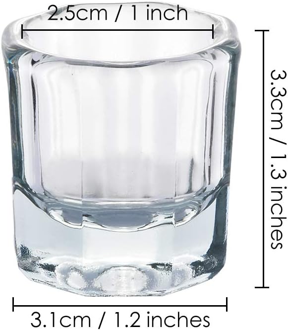 SCSpecial Dappen Dish 2 Pieces Acrylic Liquid Powder Crystal Glass Cups for Nail Art Multipurpose Glassware for Nail Art Salon Acrylic Nail Tools - Image 3