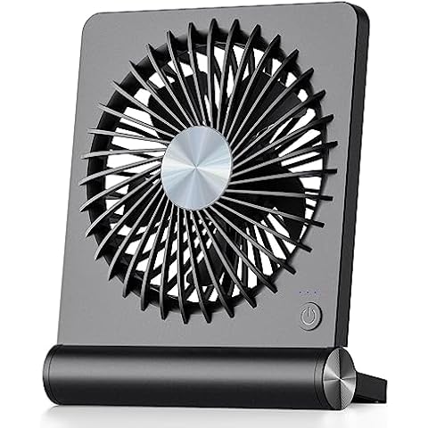 Airbition Portable desktop fan, hangable, 2000 mAh USB battery powered, three wind speeds, ultra-quiet, tiltable and foldable, suitable for home office desktops Cover