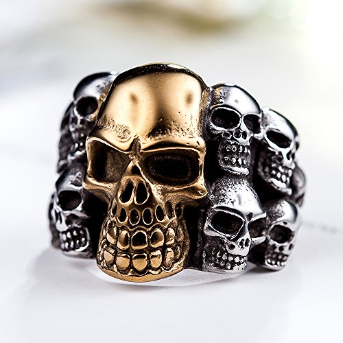 Image of Genuine Stainless Steel Ring Jewelry for Men Fashion Punk Biker Skull Rings