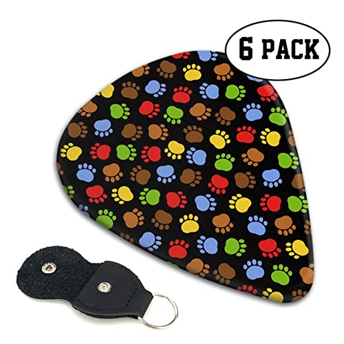 ASDTEHCY Lot de 6 médiators en celluloïd, motif empreintes de pattes de chien, pour guitares acoustiques, électriques… - Les Beatles, Paul McCartney, John Lennon, RIngo Starr, George Harrison ASDTEHCY Lot de 6 médiators en celluloïd, motif empreintes de pattes de chien, pour guitares acoustiques, électriques… – Image 5