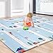 Bammax Tappetino da Gioco Pieghevole per Bambini, Impermeabile, Reversibile, Bambini, Tappetino per Gattonare, Schiuma, Gioco, Non Tossico, Portatile, 197 * 177 * 1.5cm